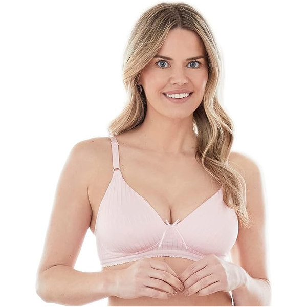 Bestform Comfortable Unlined Wireless Cotton Stretch Sports Bra with Front Closure