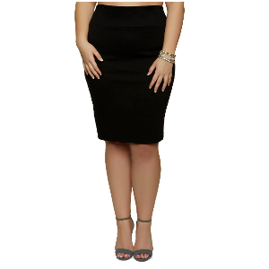 Plus  Women's High Waisted Bodycon Pencil Skirt from High Velocity