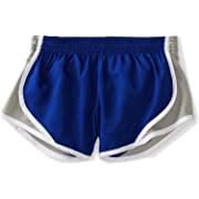 Inspired by a classic runnin silhouette, this short has contrast mesh inserts, is made of a woven polyester microfiber, and features a 100% polyester crepe liner for added modesty. 
2.2 oz polyester microfiber
100 % polyester crepe liner
Contrast mesh inserts
Covered elastic waistband
Low-rise fit
Juniors: 3.25" inseam
Girls: 2.5" inseam