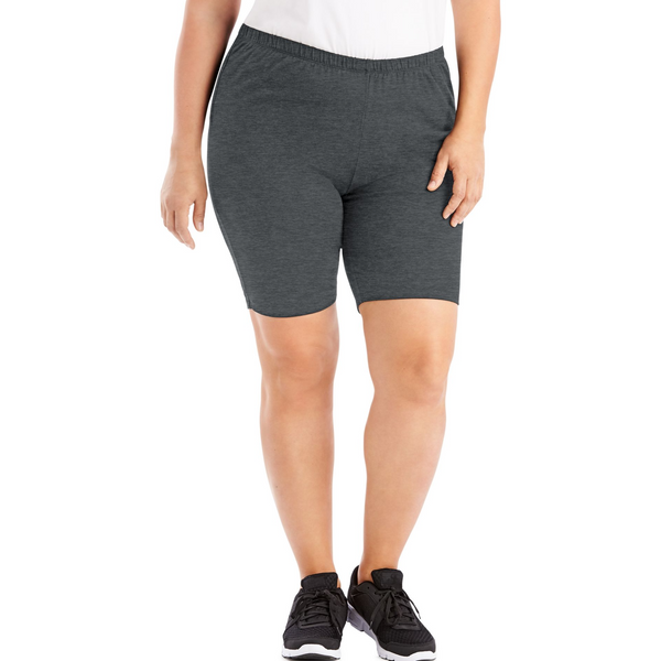 90% cotton 10% Spandex .Elastic closure.No Pockets,9inch inseam,Flat-locked non-chafe seams go easy on your skin