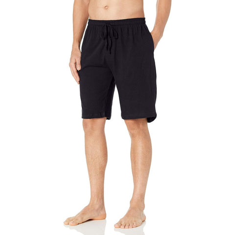 Mens Soft Knit Sleep Shorts with Pockets and Adjustable Waist