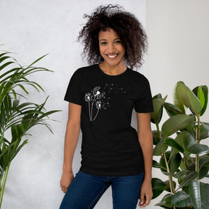 Womens Graphic Short Sleeve T Shirt-3001- Dandelion