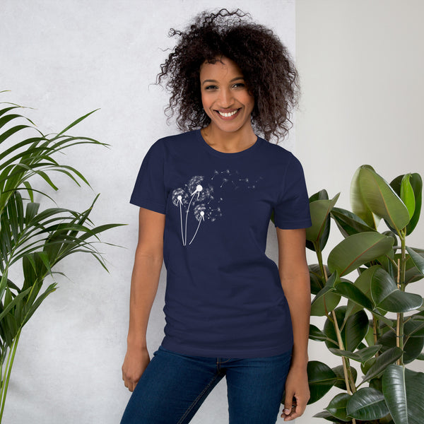 Womens Graphic Short Sleeve T Shirt-3001- Dandelion