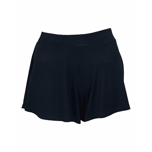 3"inseam wide bottom culotte with elastic waist band.Very soft Rayon Spandex fabric .Made in USA