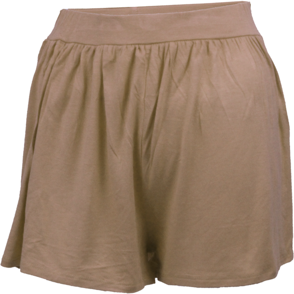 3"inseam wide bottom culotte with elastic waist band.Very soft Rayon Spandex fabric .Made in USA