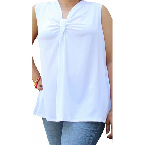 Plus Size Sleeveless Top with detachable necklace.Very soft fabric ,Made in USA