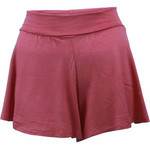 3" inseam wide bottom culotte with elastic waist band.Very soft rayon spandex fabric.Made in USA