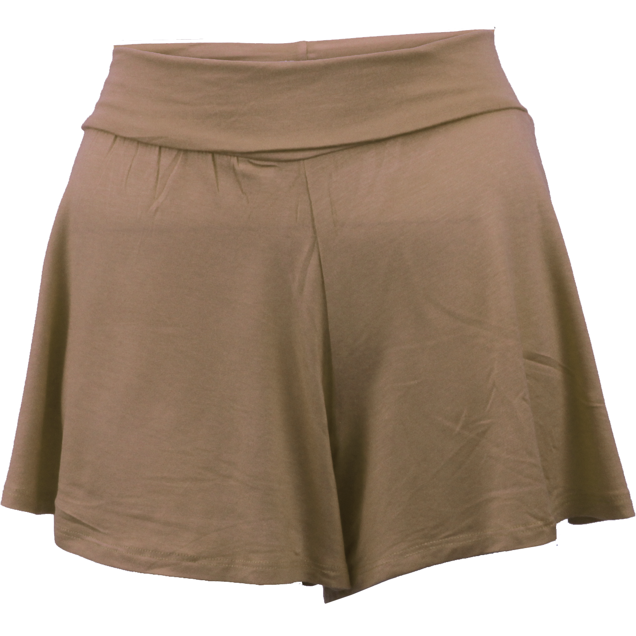 3" inseam wide bottom culotte with elastic waist band.Very soft rayon spandex fabric.Made in USA