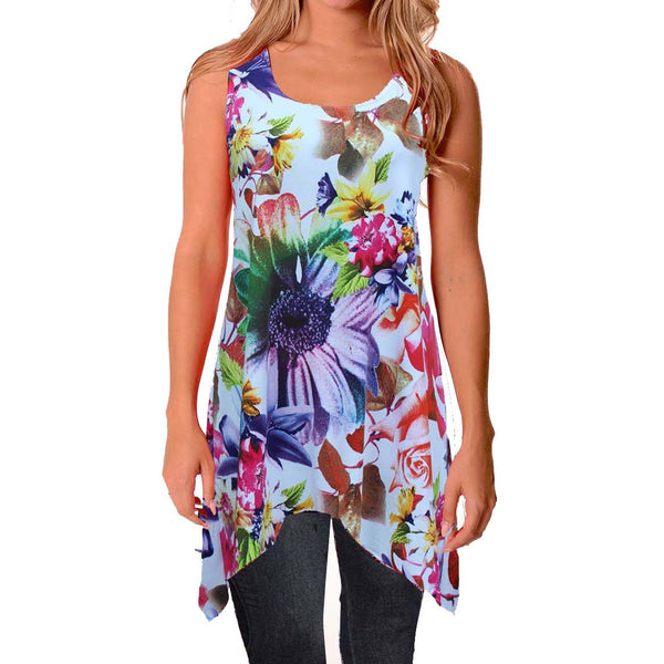 Plus Size Sleeveless Top with detachable necklace.Very soft fabric ,Made in USA