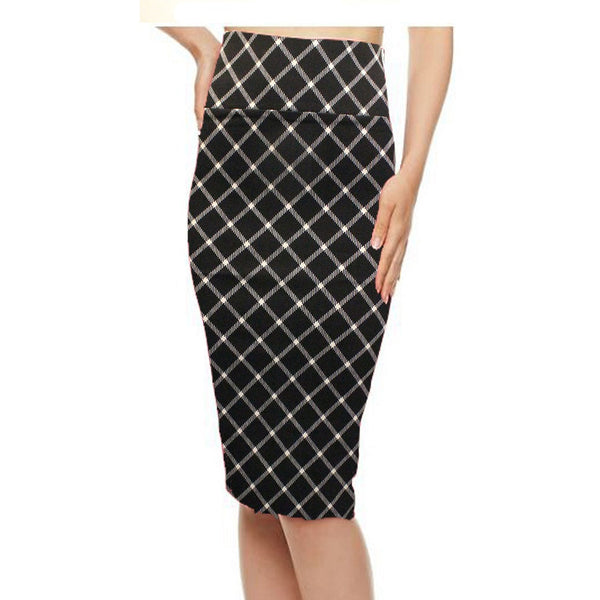 Pencil Skirt with Wide Waist Band