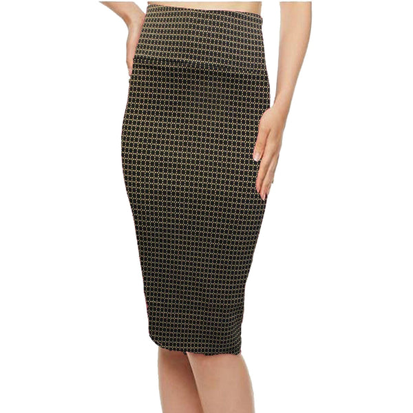 Pencil Skirt with Wide Waist Band