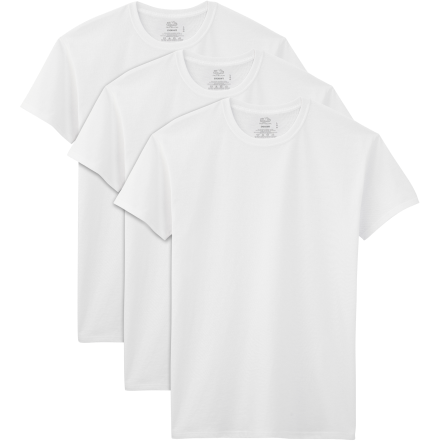 Fruit of the Loom Men's 3-pack Sure Fit Crew Neck Top White