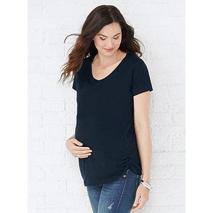 Womens Maternity short sleeve side ruched T shirt top