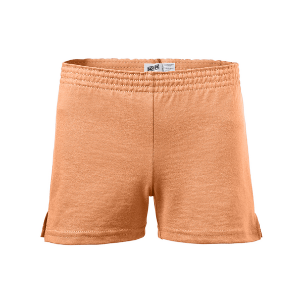 7 oz. 50% Cotton/50% Polyester Jersey
1.25" exposed elastic waistband
3" inseam
V notch leg opening
