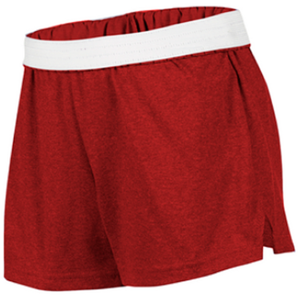 Soffe's trademark juniors short is worn by cheerleaders everywhere, as well as those cheering from the stands. Made of a soft cotton/polyester jersey blend for comfort, performance, and style.
7 oz 50/50 cotton/poly jersey
1.25" exposed elastic waistband 3" inseam
Sizes Waist  XS=24-25 S=26-27 M 28-29 L 30-31.5 XL 33