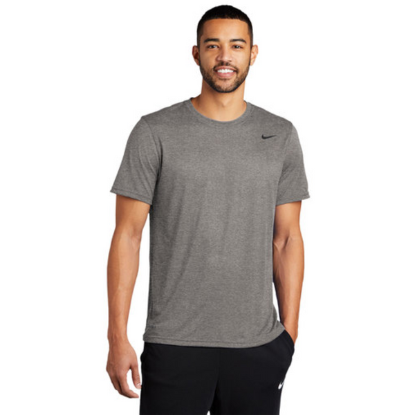 Built for a variety of training conditions, this legendary tee features Dri-FIT technology to wick away sweat and help keep you dry. Neck tape for durability. Heat-transfer label for tag-free comfort. A contrast heat transfer Swoosh design trademark on left chest. Contrast heat transfer Dri-FIT logo at right hem. Made of 4-ounce, 100% polyester jersey. White is 4.5-ounce, 100% polyester jersey.