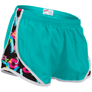 Inspired by a classic runnin silhouette, this short has contrast mesh inserts, is made of a woven polyester microfiber, and features a 100% polyester crepe liner for added modesty. 

2.2 oz polyester microfiber
100 % polyester crepe liner
Contrast mesh inserts
Covered elastic waistband
Low-rise fit
Juniors: 3.25" inseam
Girls: 2.5" inseam