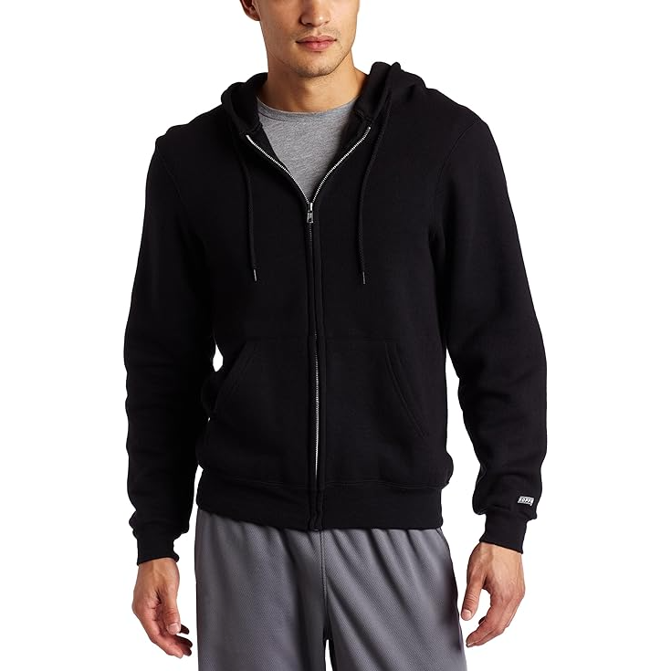 Soffe Mens Classic Zip Front Hooded Sweatshirt 