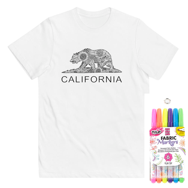 Youth Cali Bear Color N Wear Short Sleeve T shirt