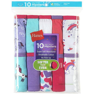 Hanes Girls Cotton Hipster Underwears 10 Pack