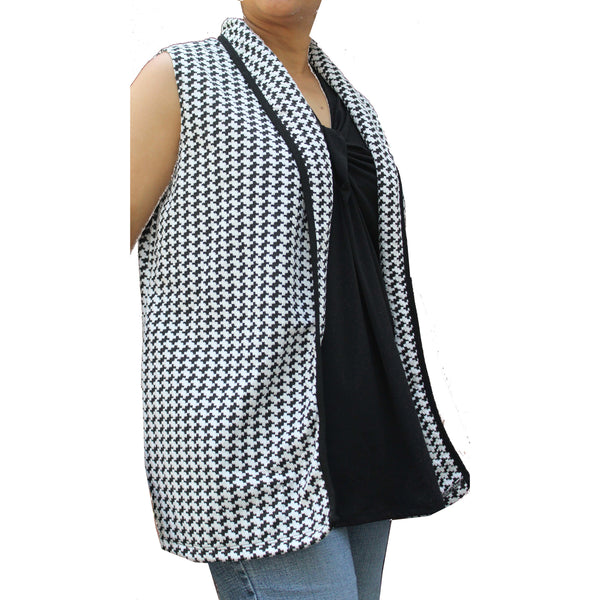 Womens Plus Hearingbone vest..Made in USA