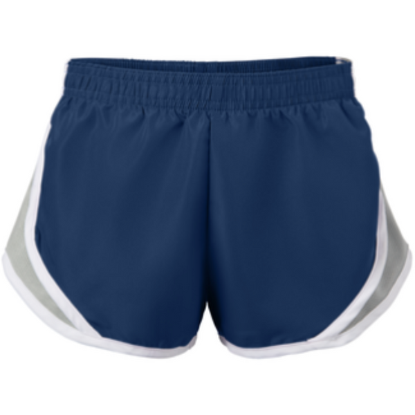 Inspired by a classic runnin silhouette, this short has contrast mesh inserts, is made of a woven polyester microfiber, and features a 100% polyester crepe liner for added modesty. 

2.2 oz polyester microfiber
100 % polyester crepe liner
Contrast mesh inserts
Covered elastic waistband
Low-rise fit
Juniors: 3.25" inseam
Girls: 2.5" inseam