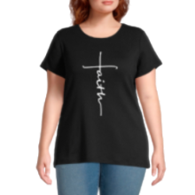 Faith Plus Women's Graphic Short Sleeve T Shirt in Heather Colors