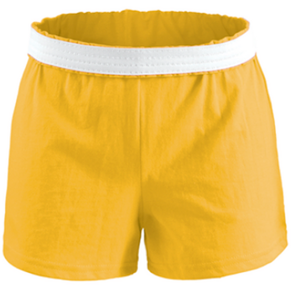 Soffe's trademark juniors short is worn by cheerleaders everywhere, as well as those cheering from the stands. Made of a soft cotton/polyester jersey blend for comfort, performance, and style.
7 oz 50/50 cotton/poly jersey
1.25" exposed elastic waistband 3" inseam
Sizes Waist  XS=24-25 S=26-27 M 28-29 L 30-31.5 XL 33