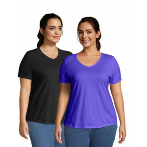 Just My Size Womens T-Shirt, Plus Size Long Sleeve Cotton Tee, JMS Plus  Size Scoop-Neck T-Shirt for Women
