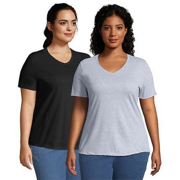 100% Cotton
Imported
Machine Wash
Solid T-shirt with V-neckline, short sleeves, and tagless neck label
NOTE: For roomier fit, go up one size.
29-inch length streamlines your silhouette.
Machine wash, cold. Tumble dry, low. Cool iron