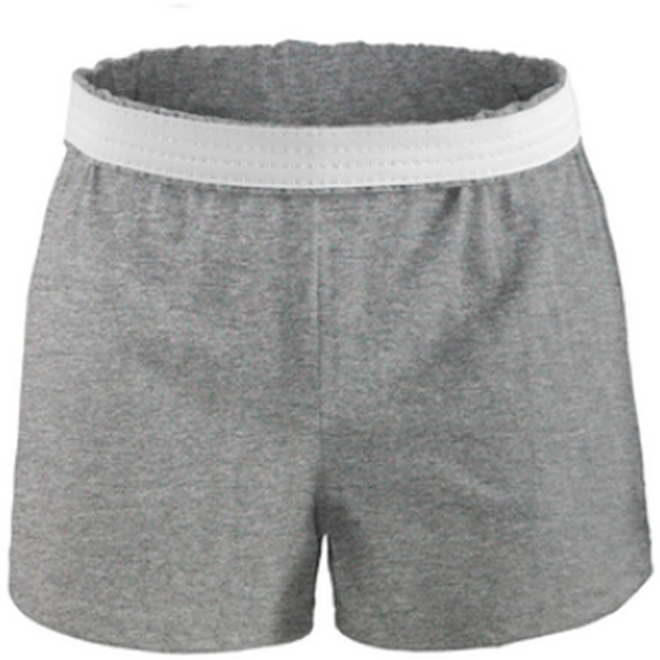 Soffe's trademark juniors short is worn by cheerleaders everywhere, as well as those cheering from the stands. Made of a soft cotton/polyester jersey blend for comfort, performance, and style.
7 oz 50/50 cotton/poly jersey
1.25" exposed elastic waistband 3" inseam
Sizes Waist  XS=24-25 S=26-27 M 28-29 L 30-31.5 XL 33