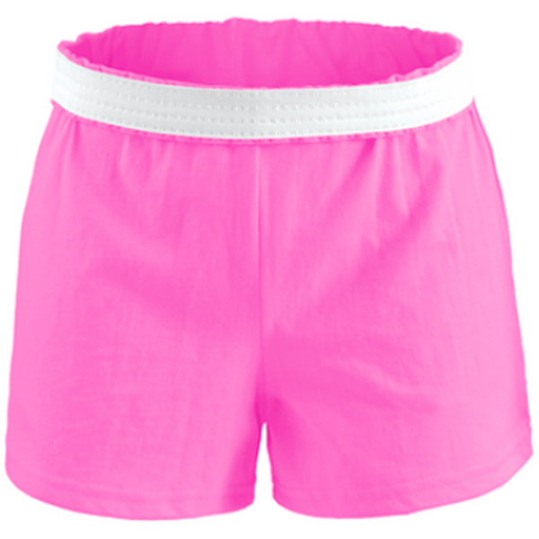 Soffe's trademark juniors short is worn by cheerleaders everywhere, as well as those cheering from the stands. Made of a soft cotton/polyester jersey blend for comfort, performance, and style.
7 oz 50/50 cotton/poly jersey
1.25" exposed elastic waistband 3" inseam
Sizes Waist  XS=24-25 S=26-27 M 28-29 L 30-31.5 XL 33