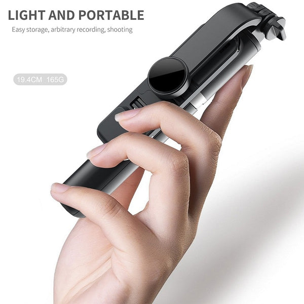 Wireless bluetooth selfie stick foldable mini tripod with fill light shutter remote control for IOS Android