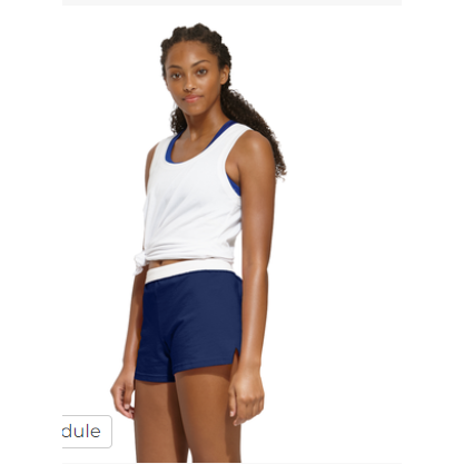 Soffe's trademark juniors short is worn by cheerleaders everywhere, as well as those cheering from the stands. Made of a soft cotton/polyester jersey blend for comfort, performance, and style.
7 oz 50/50 cotton/poly jersey
1.25" exposed elastic waistband 3" inseam
Sizes Waist  XS=24-25 S=26-27 M 28-29 L 30-31.5 XL 33