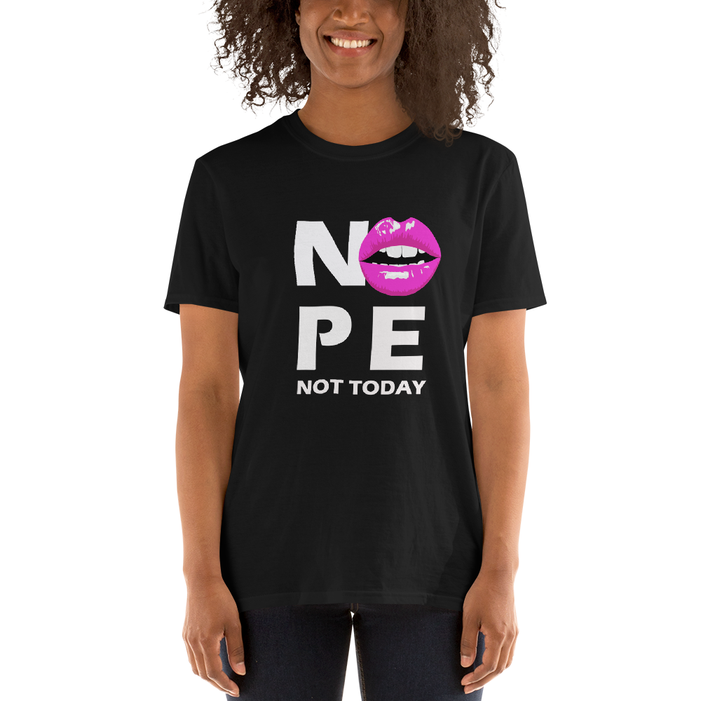 Womens Nope Not Today White Pink Graphic Tee