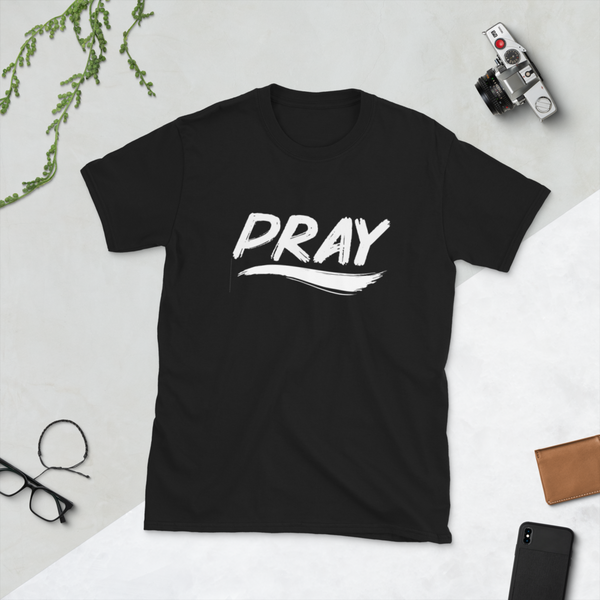 Womens Graphic Crew Neck T shirt-Pray