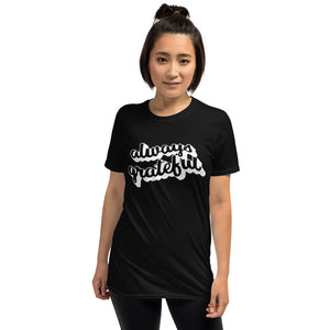 Womens Short Sleeves Graphic Tee-Always Grateful