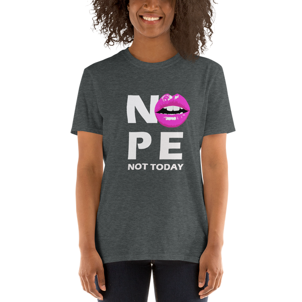 Womens Nope Not Today White Pink Graphic Tee