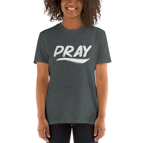 Womens Graphic Crew Neck T shirt-Pray