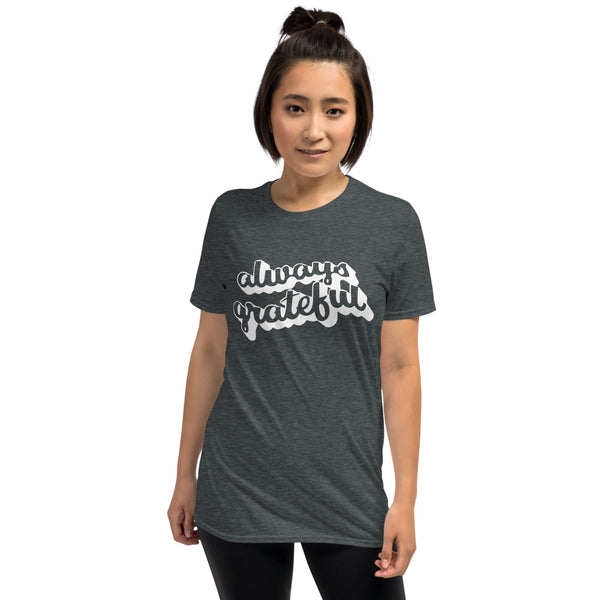 Womens Short Sleeves Graphic Tee-Always Grateful