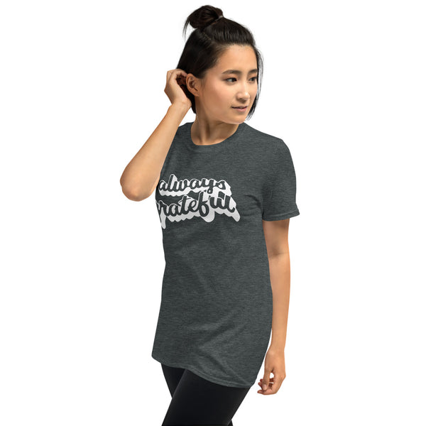 Womens Short Sleeves Graphic Tee-Always Grateful