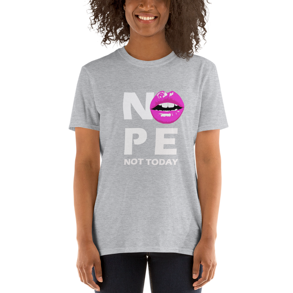 Womens Nope Not Today White Pink Graphic Tee