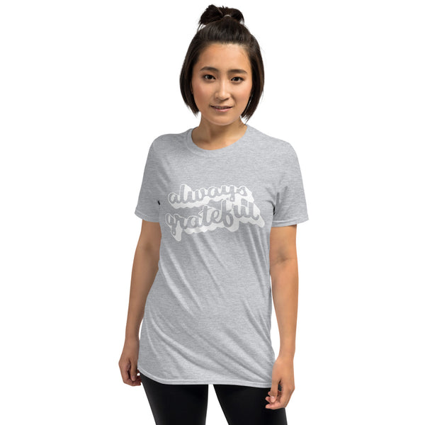 Womens Short Sleeves Graphic Tee-Always Grateful