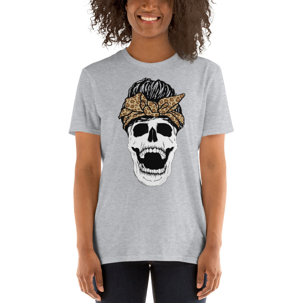 Womens Halloween Graphic T shirt-Skull Headband