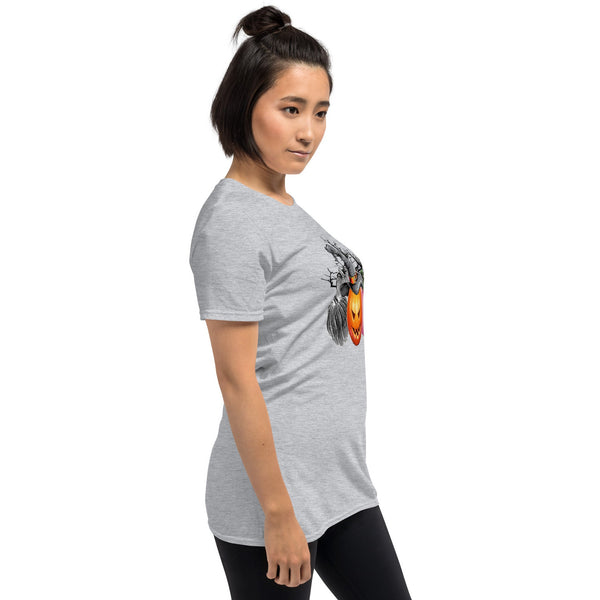 Womens Halloween Graphic Tee-Pumpkin Crow