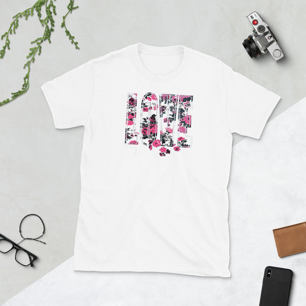 Floral Love Junior Short Sleeve Graphic  T -Shirt