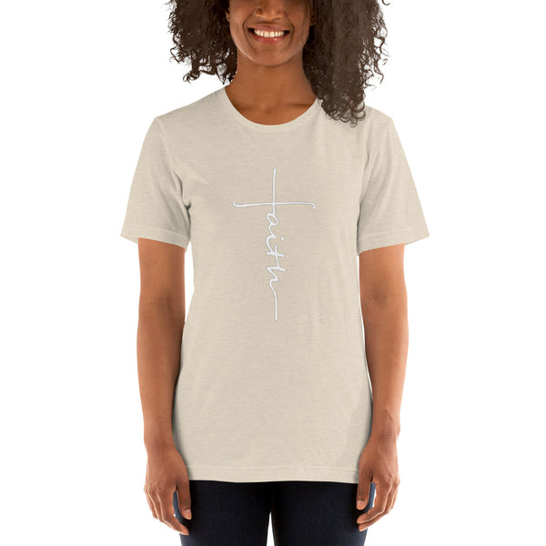 Faith Plus Women's Graphic Short Sleeve T Shirt in Heather Colors