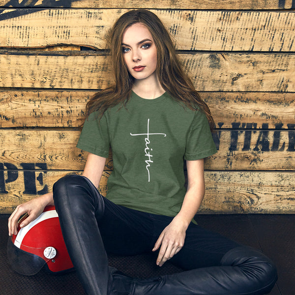 Faith Plus Women's Graphic Short Sleeve T Shirt in Heather Colors