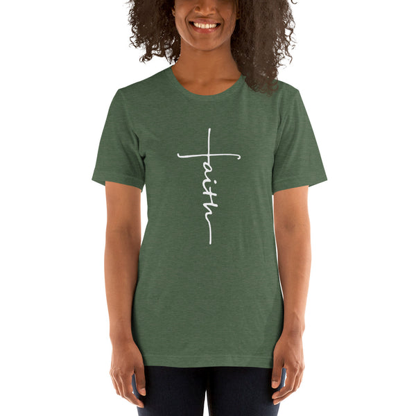 Faith Plus Women's Graphic Short Sleeve T Shirt in Heather Colors