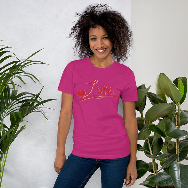 Womens Graphic Short sleeve Tee-Love heart